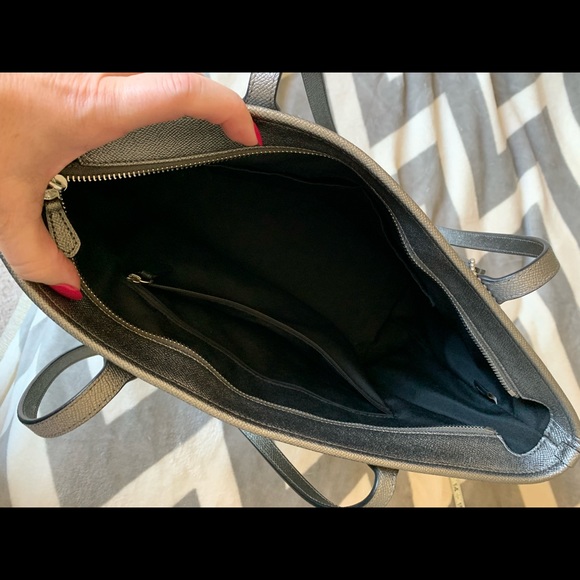 LIKE NEW Coach pewter set: zip tote, wallet, coin purse - Picture 6 of 16